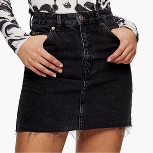 Topshop high waist denim miniskirt